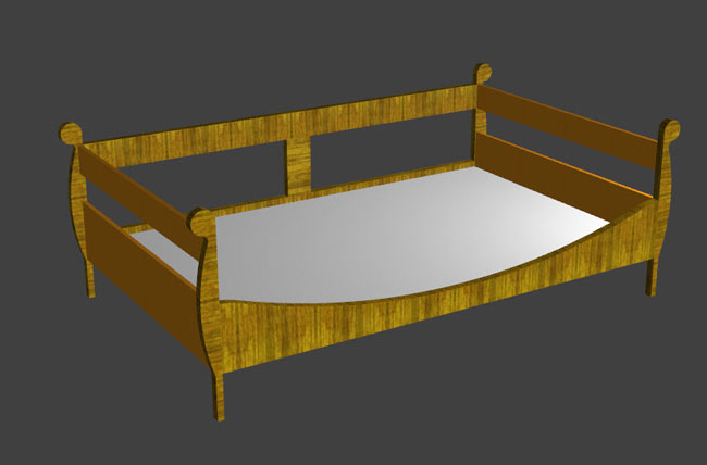 bed design with curved side