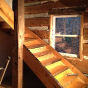 rustic wooden stair case example